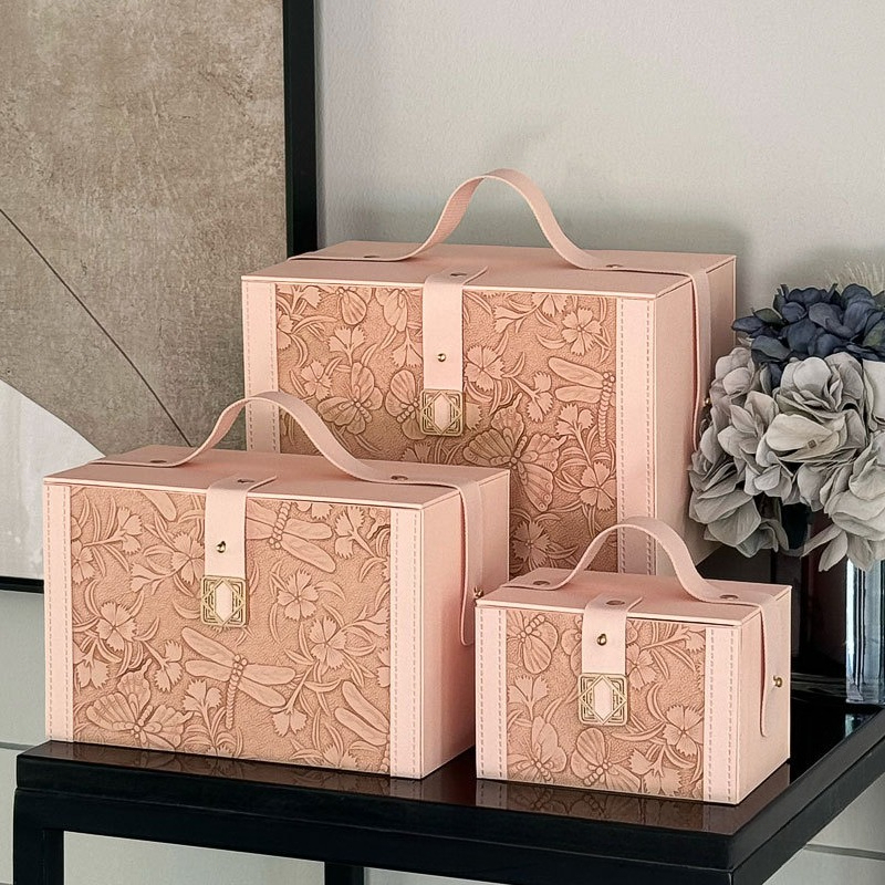 Luxury Skincare Packaging - 高級ジュエリー化粧品収納ボックス バレンタインデーギフトデコレーション ポータブルボックス レザーウェディングキャンディパッケージ ハンドヘルドボックス