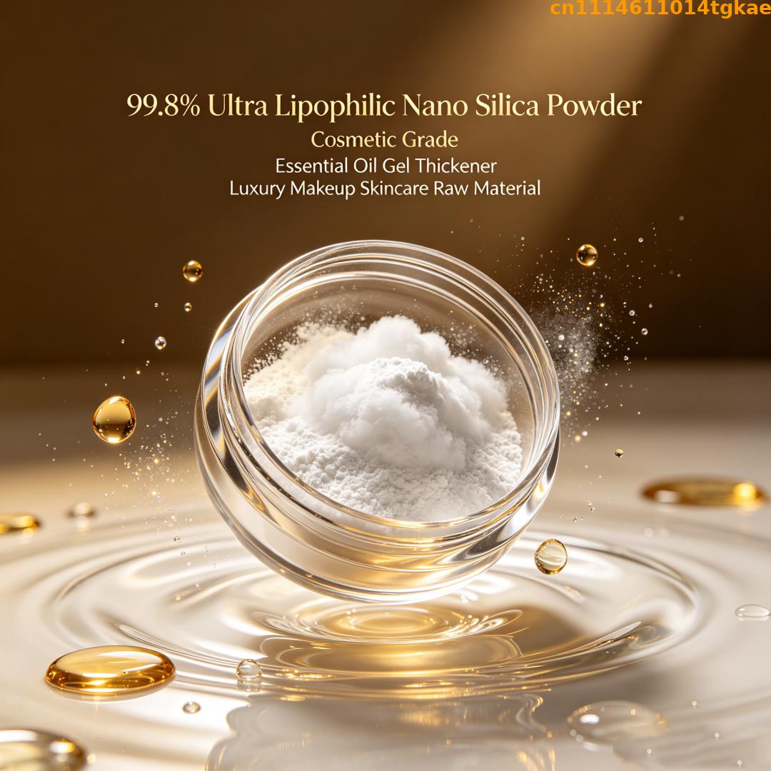 Luxury Skincare Essential - 99.8%超親油性ナノシリカパウダー、エッセンシャルオイル・ジェル用化粧品グレード増粘剤、高級メイクアップ・スキンケア原料