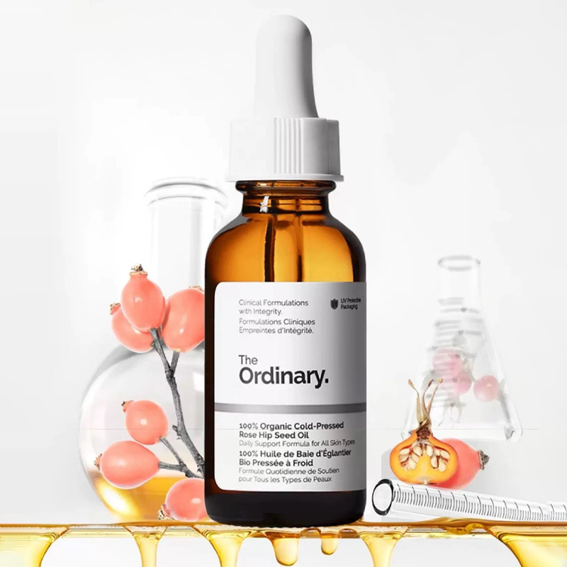 Cold Pressed Rose Hip - 100%オーガニックコールドプレスローズヒップシードオイル30ml美容液 肌の落ち着き効果、くすみやニキビ跡を除去し、肌を明るくします
