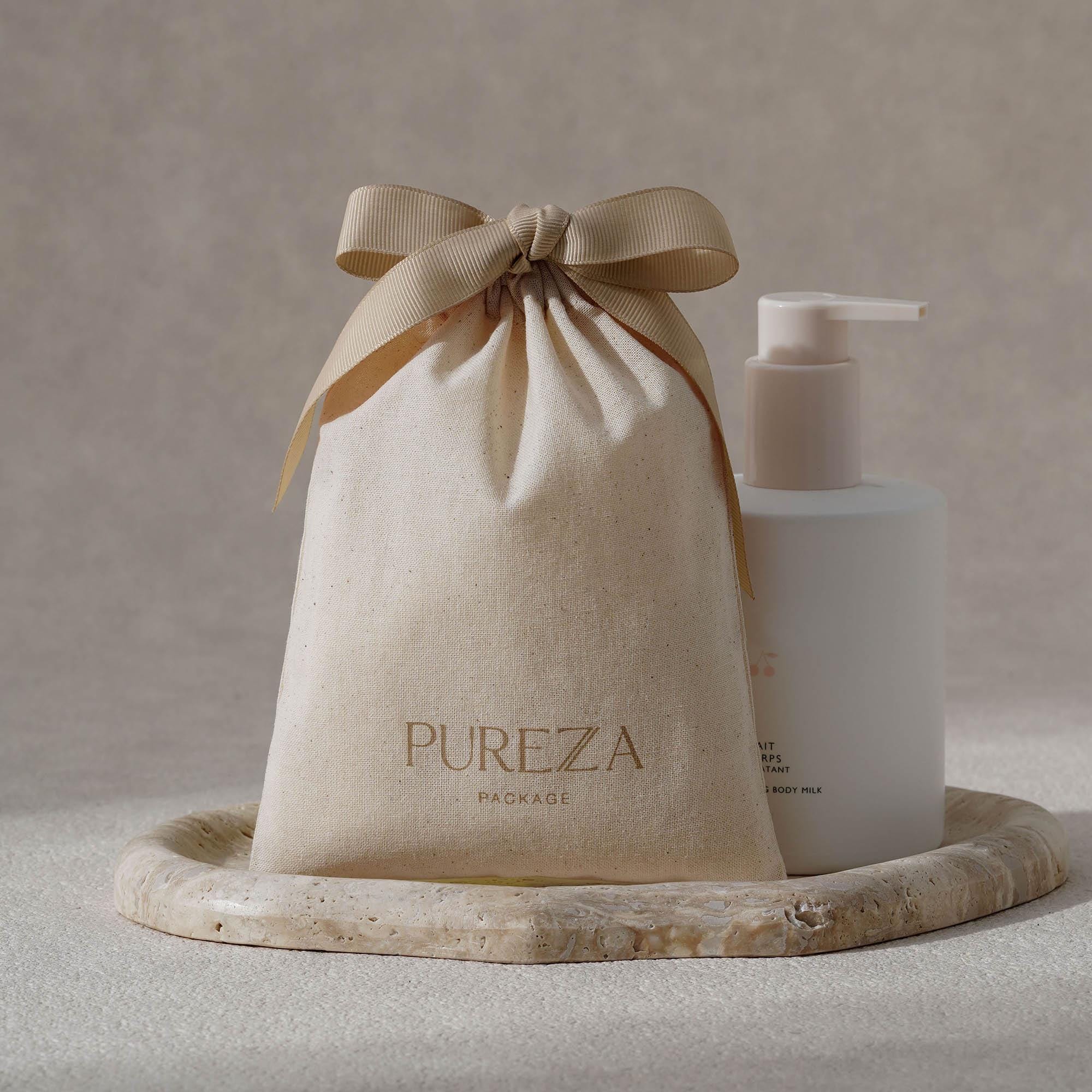 カスタマイズ可能な天然コットン巾着袋、環境に優しい高級ギフト - Luxury Skincare Packaging のレビューと価格
